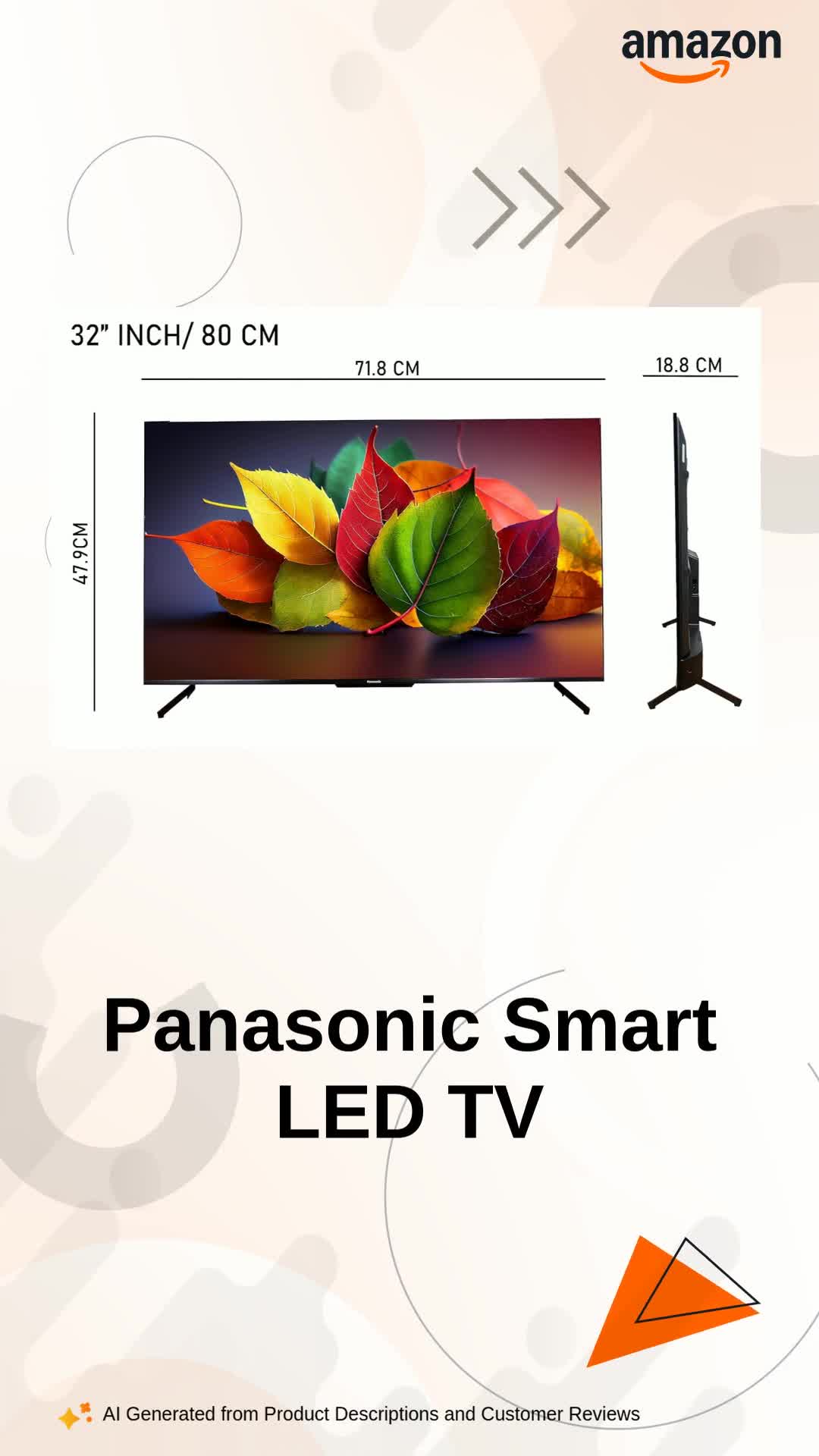 Panasonic 80 cm (32 inches) HD Smart LED TV TH-32PS550DX (Black